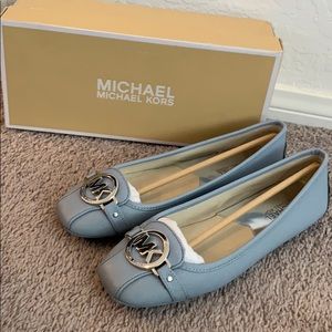 Michael Kors Fulton Pale Blue Moccasin Flats 8.5
